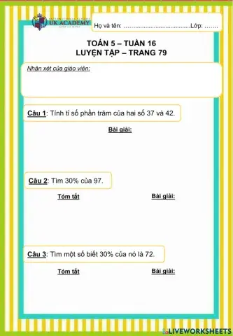 Toán 5 - Luyện tập trang 79