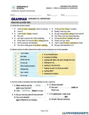 Gerunds or infinitives