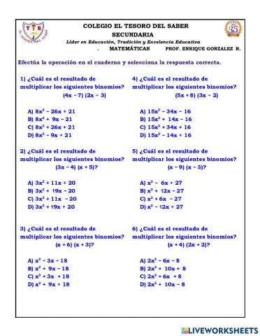 Producto de polinomios