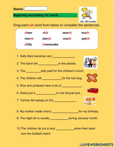 Beginning and Ending ch Words