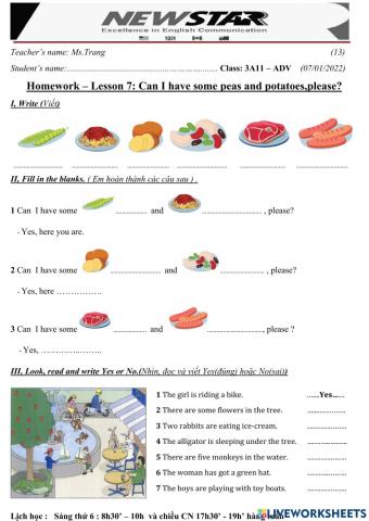 3A11-Lesson 7-Can I have some peas and potatoes,please