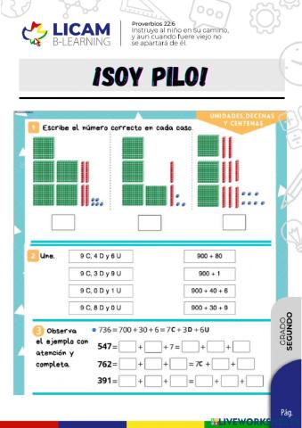 Unidades decenas y centenas