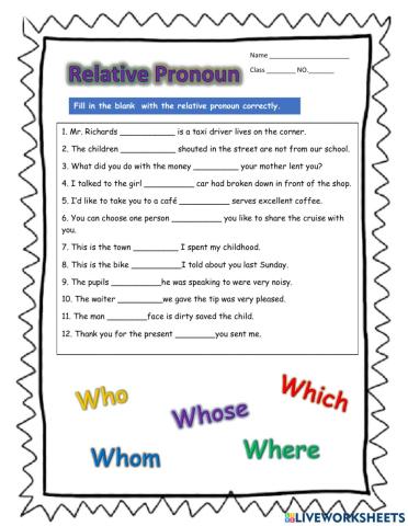 Relative pronoun