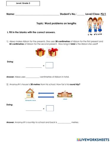 P2-1 Word Problems on Lengths