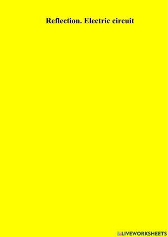 Reflection. Electric circuit