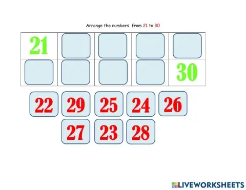 Arrangin Numbers 21 to 30