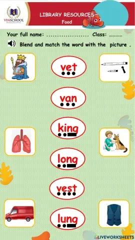 Phonics v, ng