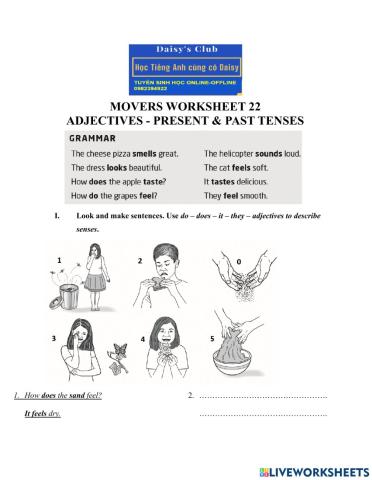 Adjectives- senses (present- past tenses)