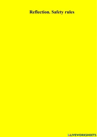 Reflection. Safety rules