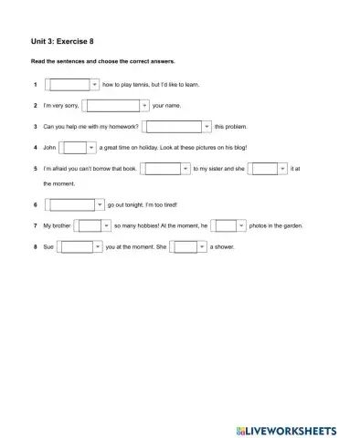 Mindset Foundation - Grammar & Vocabulary Skills Modules - Unit 3 Ex8