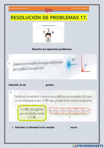 Resolución de problemas. Ficha 17.