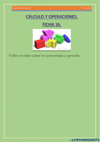 Cálculo y operaciones. Ficha 16.