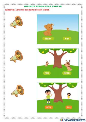 Opposite words NEAR - FAR