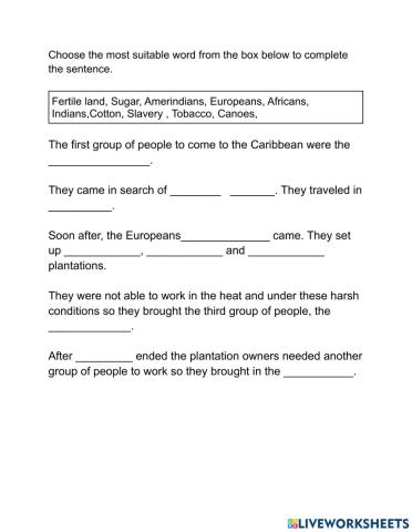 Early Settlers of the Caribbean