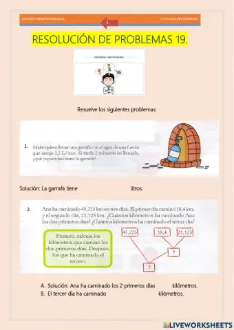 Resolución de problemas. Ficha 19.
