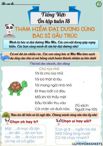 Phiếu ôn tập Tiếng Việt tuần 18