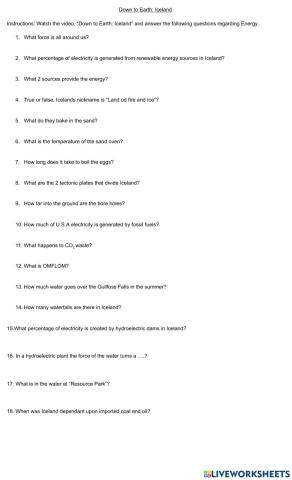 Down to Earth : Iceland