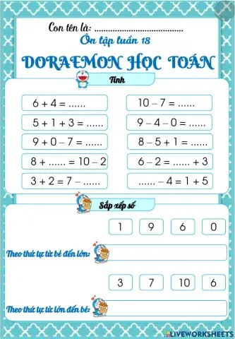 Phiếu bài tập cuối tuần môn toán tuần 18