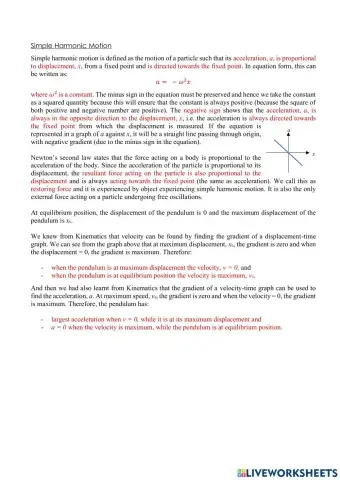 Simple Harmonic Motion (Introduction)