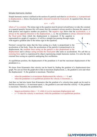 Simple Harmonic Motion (Introduction)