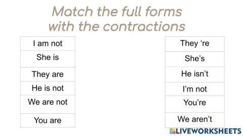 Verb to be -COntractions