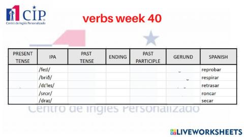 Vocabulary Week 40