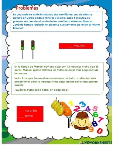 Problemas de mcm y mcd