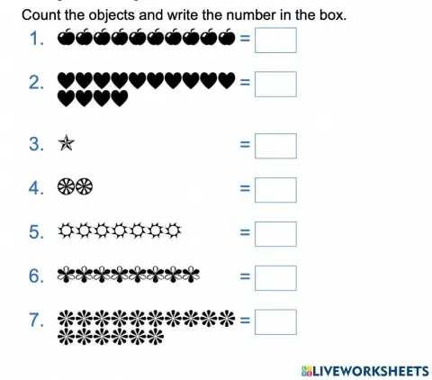 Counting object upto 20
