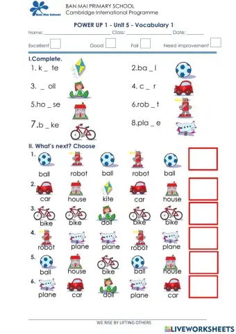 Power up 1 - Unit 5 - Vocabulary 1