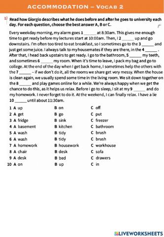 Home Accommodation vocab 2