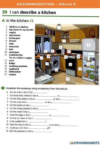 Home vocab 3 - Kitchen