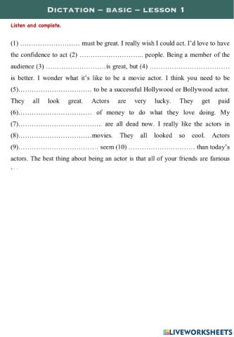 Dictation - basic - L1