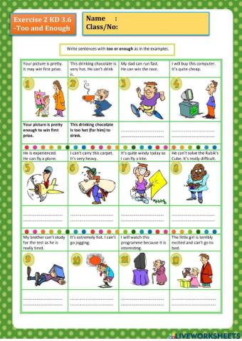 Exercise 2 KD 3.6-Too and Enough