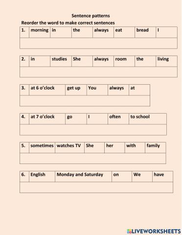 Lop 4- sentence patterns