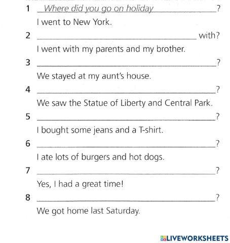 Past Simple Questions