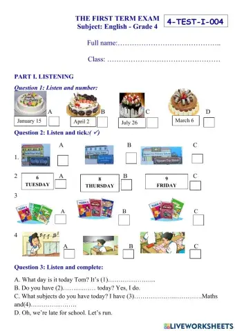  Tieng Anh lop 4 - 1st Test 04