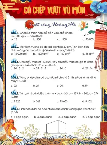 Ôn tập cuối kì toán