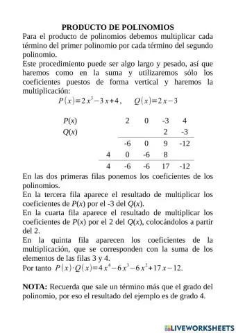 Multiplicación de monomios