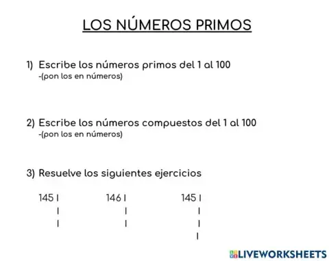 Números primos y compuestos      (Creado por Nuria)