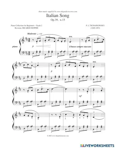 Piano Grade 2 Italian Song