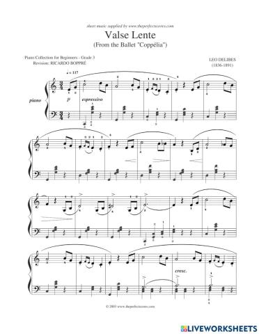 Piano Grade 3 Valse Lente