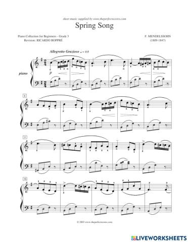 Piano Grade 3 Spring Song