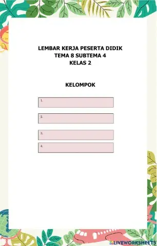 Lkpd kelas 2 tema 8 subtema 4 pb 1