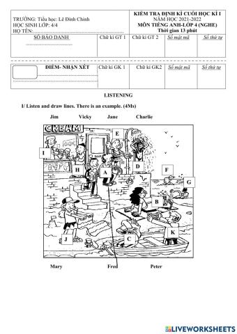 Đề thi nghe lớp4