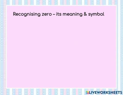 Recognising zero