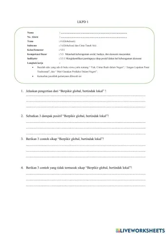 E-LKPD Interaktif Tematik Kelas 6 Tema 4 Subtema 3