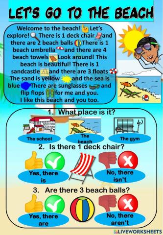 Let's Go To The Beach - Reading Comprehension
