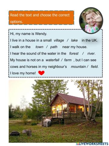 Geographical features text