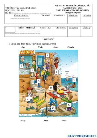 Đề thi nghe lớp 4
