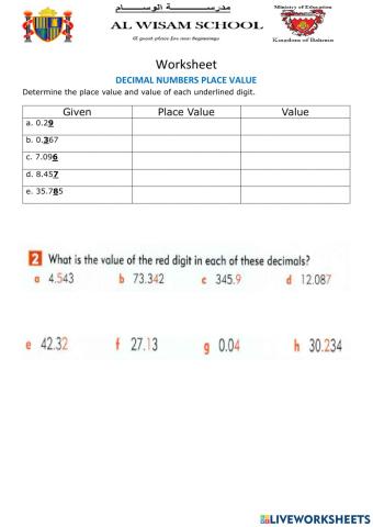 Decimal Place Value